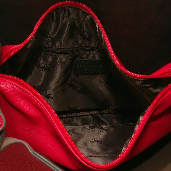 Francinel Paris Cherry Red & Brown Leather Satchel Purse | Pocketbook New w/tags - Picture 13 of 15